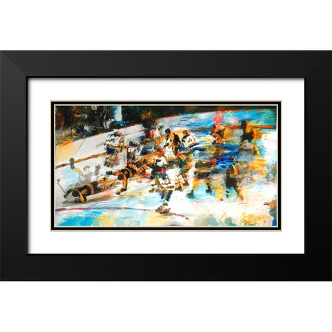 Bobby Scores 1 Black Modern Wood Framed Art Print with Double Matting by Murray Henderson Fine Art