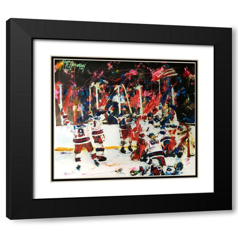 USA Maricle On Ice Black Modern Wood Framed Art Print with Double Matting by Murray Henderson Fine Art