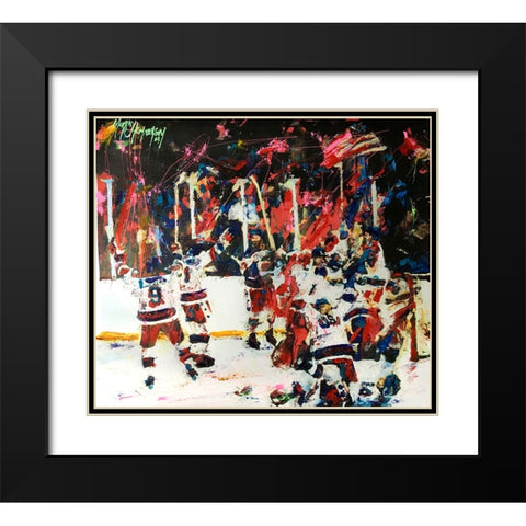 USA Maricle On Ice Black Modern Wood Framed Art Print with Double Matting by Murray Henderson Fine Art