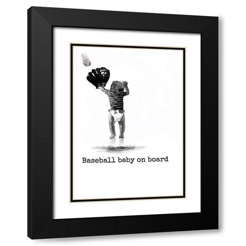 Baby Base 1 Black Modern Wood Framed Art Print with Double Matting by Murray Henderson Fine Art