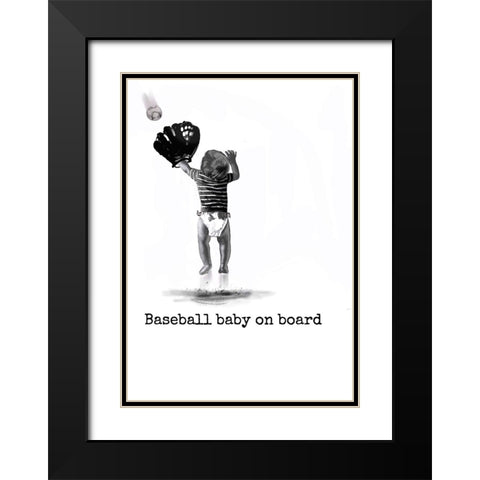 Baby Base 1 Black Modern Wood Framed Art Print with Double Matting by Murray Henderson Fine Art