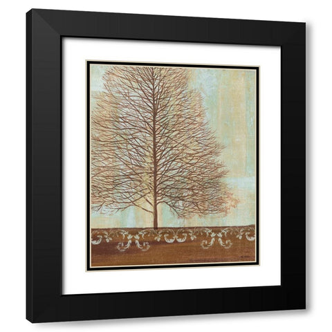 Seasons I Black Modern Wood Framed Art Print with Double Matting by Zaccheo, John