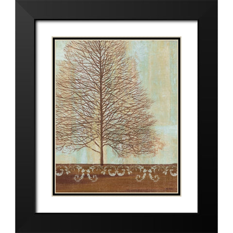Seasons I Black Modern Wood Framed Art Print with Double Matting by Zaccheo, John