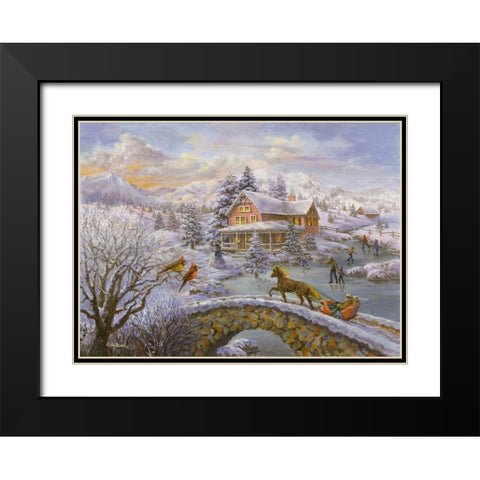 Winter Joy Black Modern Wood Framed Art Print with Double Matting by Boehme, Nicky
