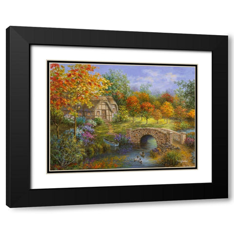 Autumn Beauty Black Modern Wood Framed Art Print with Double Matting by Boehme, Nicky
