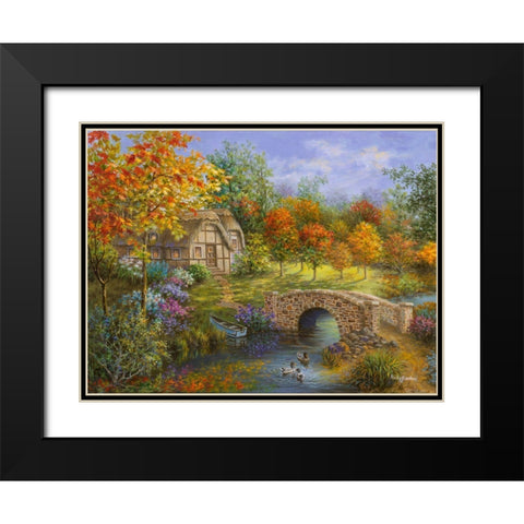 Autumn Beauty Black Modern Wood Framed Art Print with Double Matting by Boehme, Nicky