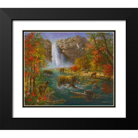 Where The Animals Play Black Modern Wood Framed Art Print with Double Matting by Boehme, Nicky