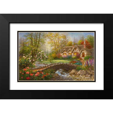 Home Sweet Home Black Modern Wood Framed Art Print with Double Matting by Boehme, Nicky