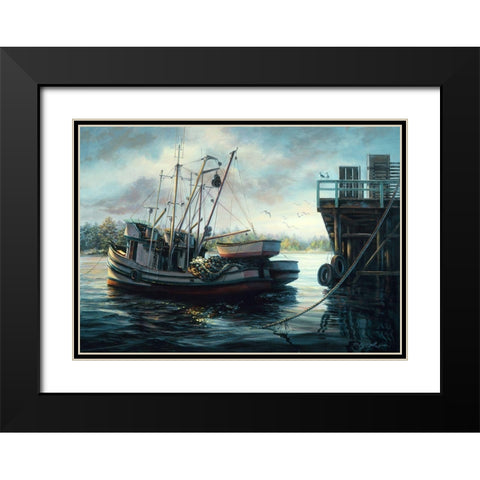 Sparkling Fish Nets Black Modern Wood Framed Art Print with Double Matting by Boehme, Nicky