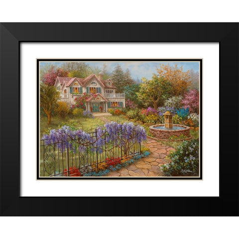 Springtime Hideaway Black Modern Wood Framed Art Print with Double Matting by Boehme, Nicky
