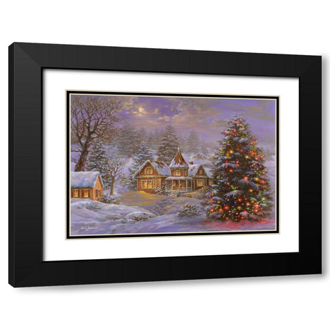 Happy Holidays Black Modern Wood Framed Art Print with Double Matting by Boehme, Nicky