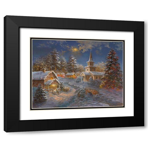 Happy Spirits Await Christmas Black Modern Wood Framed Art Print with Double Matting by Boehme, Nicky