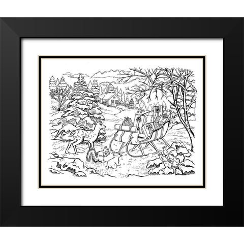 Holiday 2 Black Modern Wood Framed Art Print with Double Matting by Boehme, Nicky