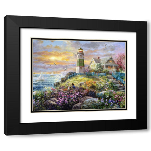 Watching the Sunset Black Modern Wood Framed Art Print with Double Matting by Boehme, Nicky