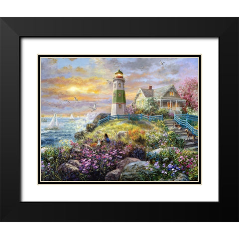 Watching the Sunset Black Modern Wood Framed Art Print with Double Matting by Boehme, Nicky