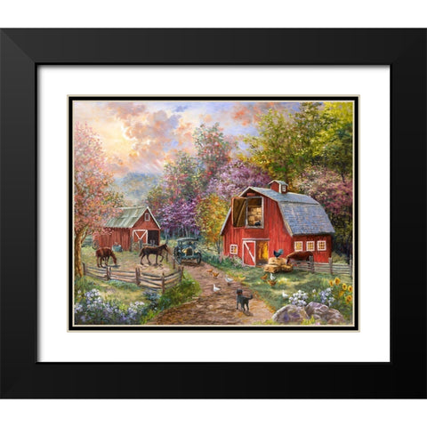 Horse Farm Glen Black Modern Wood Framed Art Print with Double Matting by Boehme, Nicky