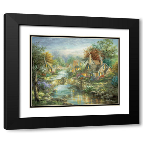 Stonehedge Bridge Black Modern Wood Framed Art Print with Double Matting by Boehme, Nicky