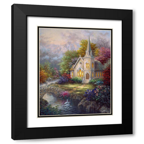 Serenity Black Modern Wood Framed Art Print with Double Matting by Boehme, Nicky