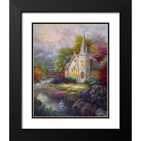 Serenity Black Modern Wood Framed Art Print with Double Matting by Boehme, Nicky