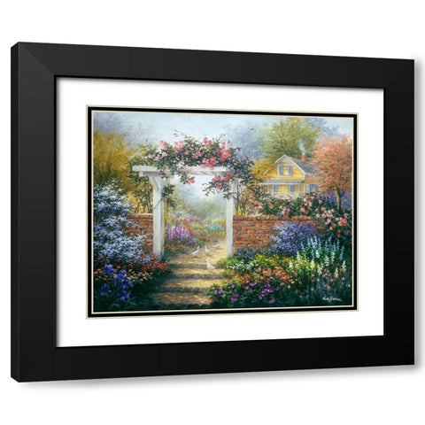 Rose Arbor Black Modern Wood Framed Art Print with Double Matting by Boehme, Nicky