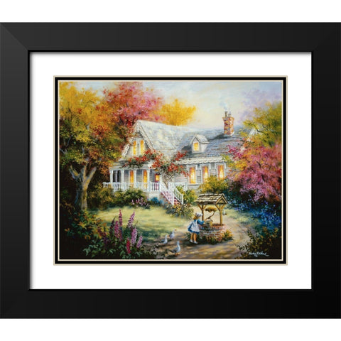 The Wishing Well Black Modern Wood Framed Art Print with Double Matting by Boehme, Nicky