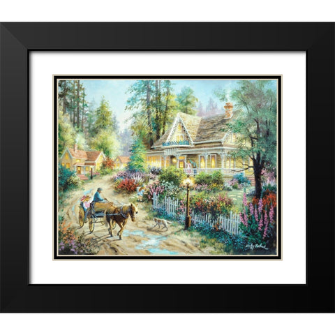 A Country Greeting Black Modern Wood Framed Art Print with Double Matting by Boehme, Nicky