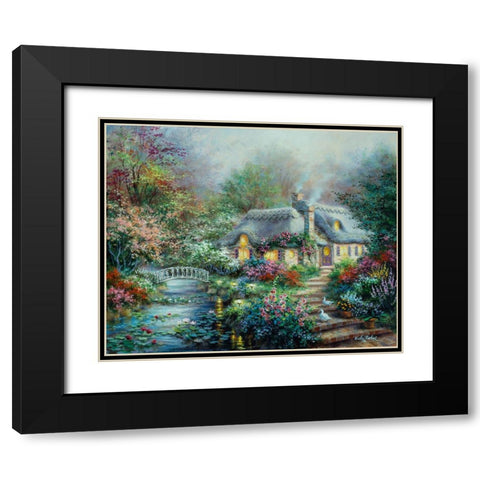 Little River Cottage Black Modern Wood Framed Art Print with Double Matting by Boehme, Nicky