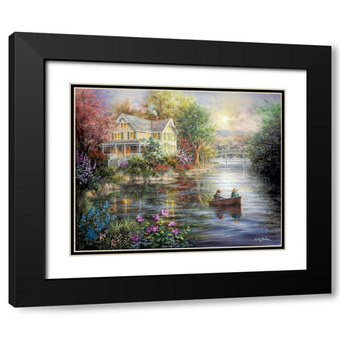 Evening Reflections Black Modern Wood Framed Art Print with Double Matting by Boehme, Nicky