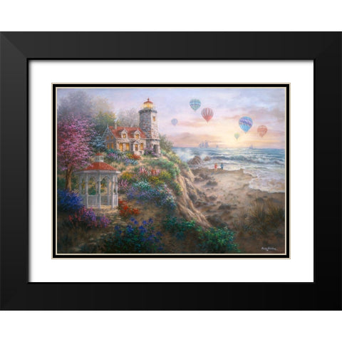 Charming Tranquility I Black Modern Wood Framed Art Print with Double Matting by Boehme, Nicky
