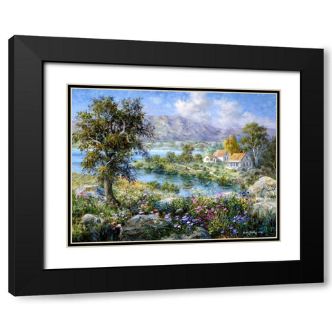 Enchanted Cottage Black Modern Wood Framed Art Print with Double Matting by Boehme, Nicky