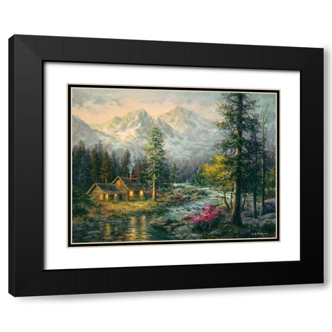 Campers Cabin Black Modern Wood Framed Art Print with Double Matting by Boehme, Nicky