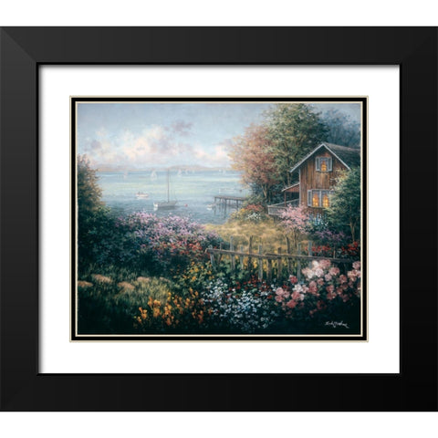 Bays Domain Black Modern Wood Framed Art Print with Double Matting by Boehme, Nicky