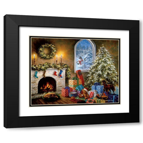 Not A Creature Was Stirring Black Modern Wood Framed Art Print with Double Matting by Boehme, Nicky