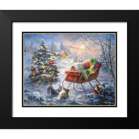 Tis The Night Before Xmas Black Modern Wood Framed Art Print with Double Matting by Boehme, Nicky