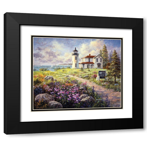 Admirality Head Lighthouse Black Modern Wood Framed Art Print with Double Matting by Boehme, Nicky