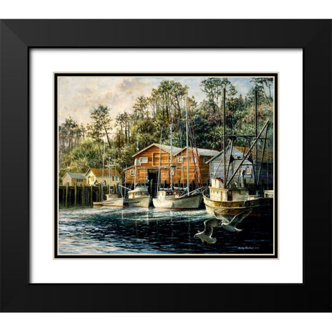 Fishes Fiercest Foursome Black Modern Wood Framed Art Print with Double Matting by Boehme, Nicky