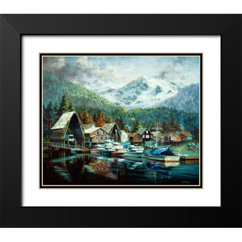 Seasons Beginning Black Modern Wood Framed Art Print with Double Matting by Boehme, Nicky