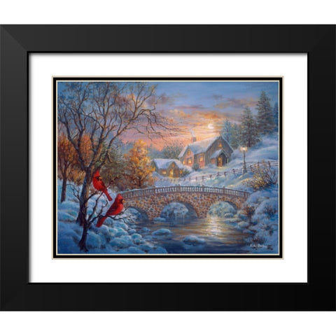 Winter Sunset Black Modern Wood Framed Art Print with Double Matting by Boehme, Nicky