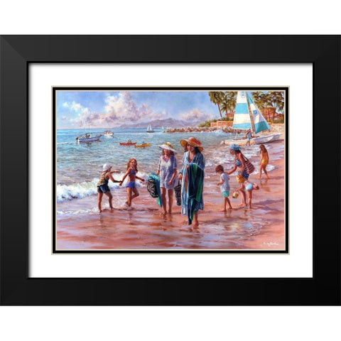 On The Beach Black Modern Wood Framed Art Print with Double Matting by Boehme, Nicky