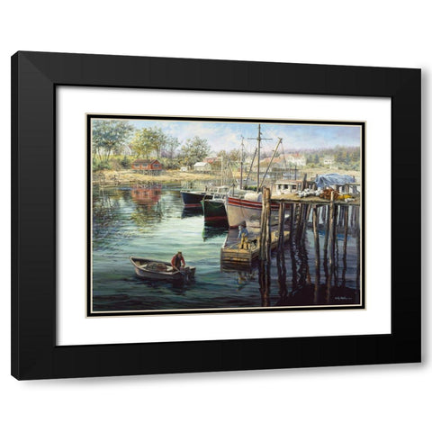 Fishermans Domain Black Modern Wood Framed Art Print with Double Matting by Boehme, Nicky