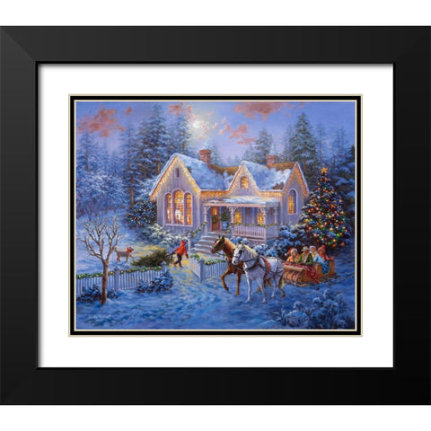 Welcome Home Black Modern Wood Framed Art Print with Double Matting by Boehme, Nicky