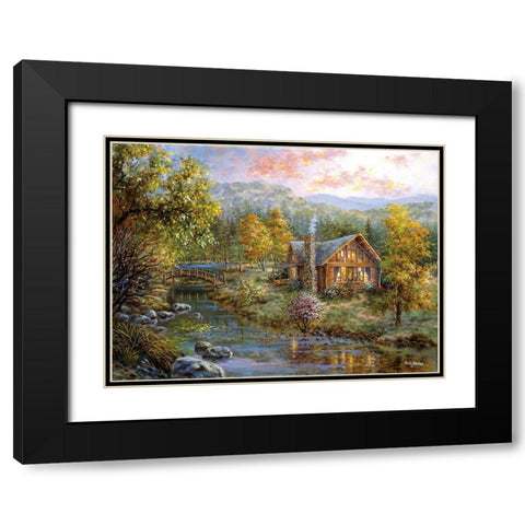 Peaceful Grove Black Modern Wood Framed Art Print with Double Matting by Boehme, Nicky