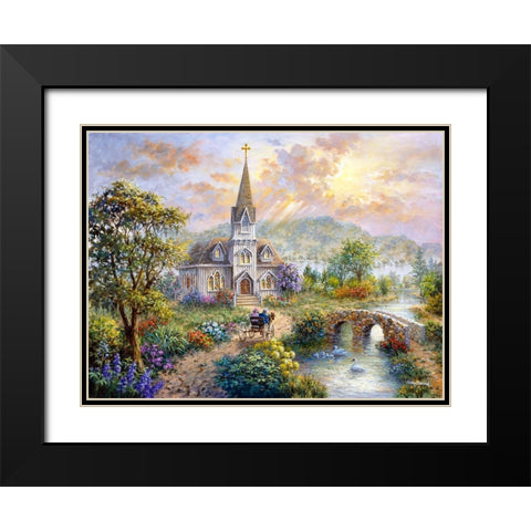 Pray For World Peace Black Modern Wood Framed Art Print with Double Matting by Boehme, Nicky