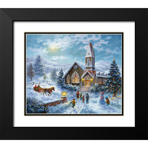 Parents Pray-Children Play Black Modern Wood Framed Art Print with Double Matting by Boehme, Nicky