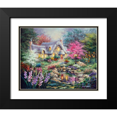 Cottage Pond Black Modern Wood Framed Art Print with Double Matting by Boehme, Nicky