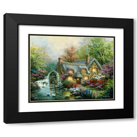 Country Retreat Black Modern Wood Framed Art Print with Double Matting by Boehme, Nicky