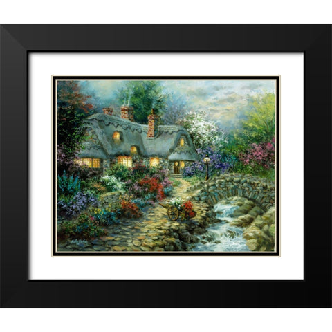 Country Cottage Black Modern Wood Framed Art Print with Double Matting by Boehme, Nicky