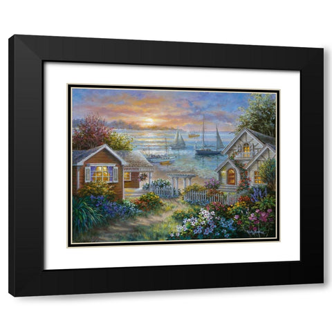 Tranquil Seafront Black Modern Wood Framed Art Print with Double Matting by Boehme, Nicky