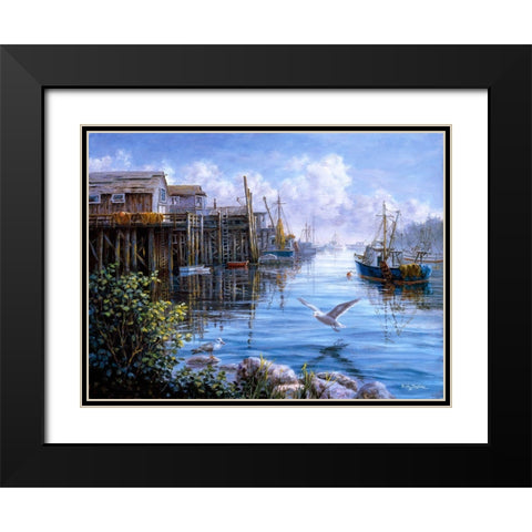 Bird Eye View Black Modern Wood Framed Art Print with Double Matting by Boehme, Nicky
