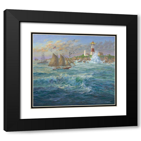 Shipmates Black Modern Wood Framed Art Print with Double Matting by Boehme, Nicky